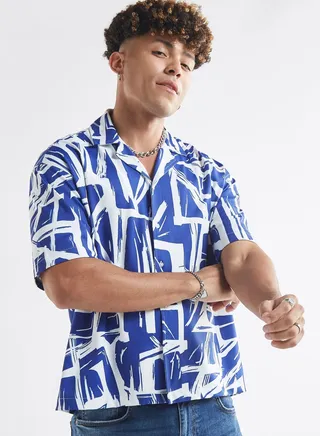 Abstract Printed Relaxed Fit Shirt