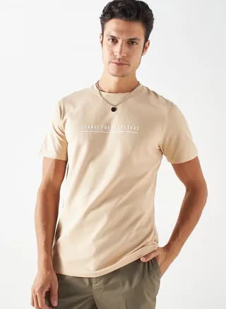 Slogan Crew Neck T-Shirt