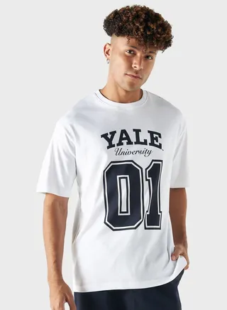 Yale University Print Crew Neck T-Shirt