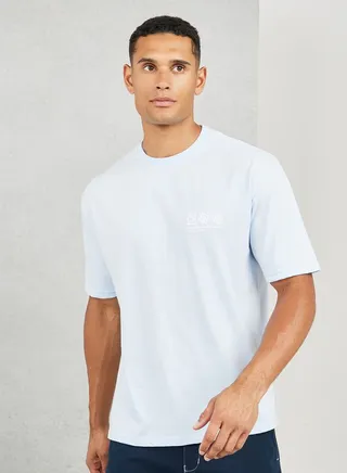 Cotton Rich Oversized Minimal Print T-Shirt