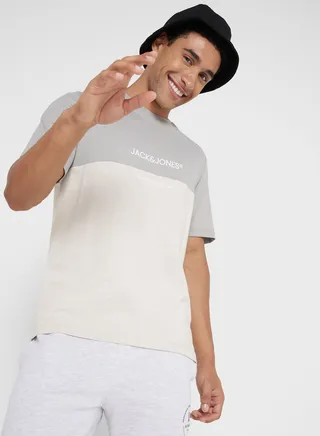 Colour Block Crew Neck T-Shirt