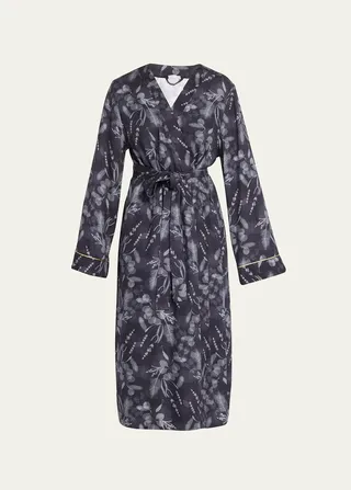 Lilova Floral-Print Viscose Robe