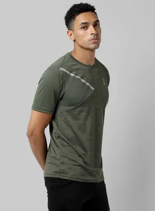 Contrast Heathered Activewear T-Shirt