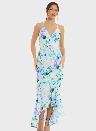 Floral Printed Crepe Dress