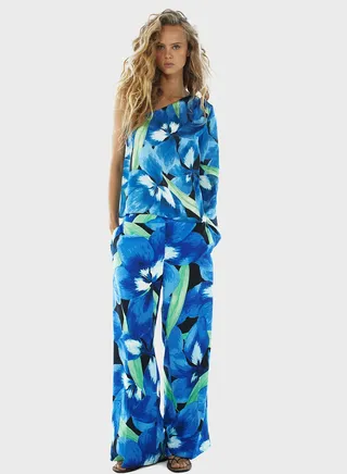 Wide Leg Printed Pants