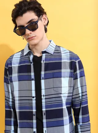Checked Print Slim Fit Shirt