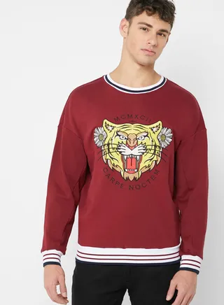 Embroidered Front Sweater