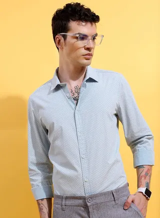 Geometric Print Slim Fit Shirt