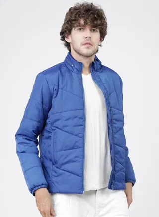 Solid High Neck Padded Jacket