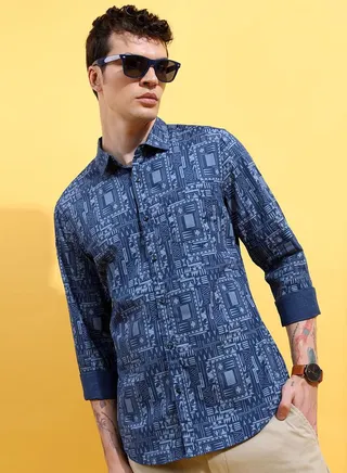 All Over Graphic Print Slim Fit Shirt