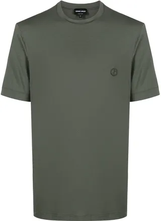 embroidered-logo crewneck T-shirt