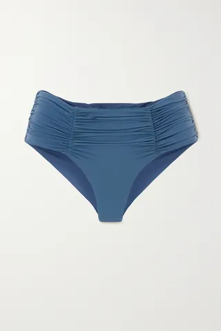 Marysia - Lehi Ruched Bikini Briefs - Blue