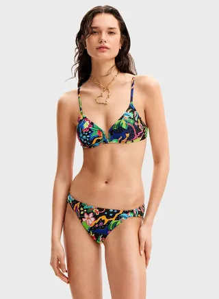 Printed Plunge Bikini Top