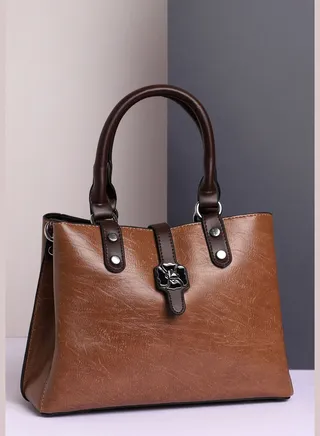 Textured Casual Regular Hand Bag with Zip Lock For Women