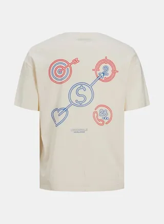 Front and Back Print Vivid Crew Neck T-shirt
