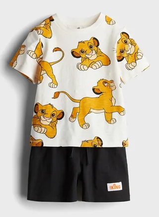 Kids Simba Printed T-Shirt & Shorts Set