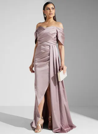Bardot Satin Wrap Dress