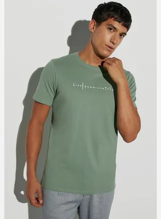 Typographic Crew Neck T-Shirt
