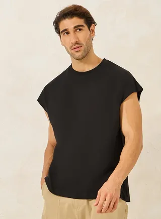 Cap Sleeve Cotton Rich Oversized T-Shirt