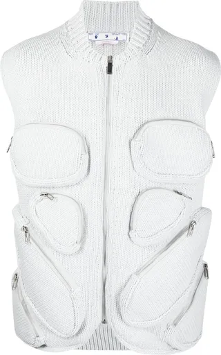 Multiple-Pocket Knit Gilet