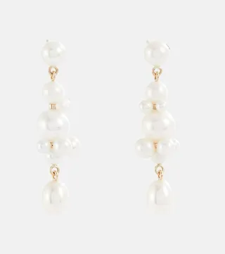 Petit Perle Splash 14kt gold earrings with pearls