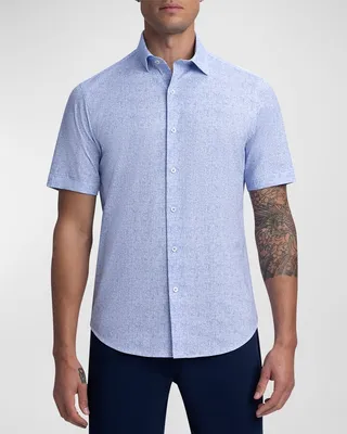 Men's Ooohcotton Tech Micro-Floral Sport Shirt