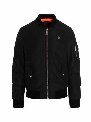 Philipp Plein Logo Patched Bomber Jacket