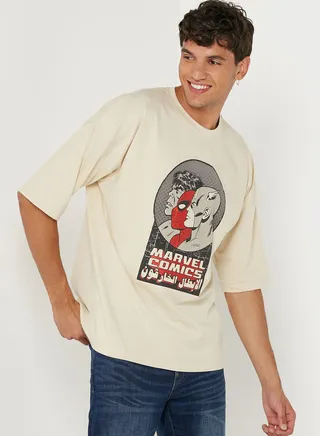 Marvel Oversized Crew Neck T-Shirt