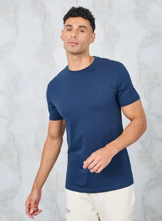 Solid Regular Fit Cotton Rich T-Shirt