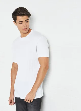 Solid Ribbed T-Shirt