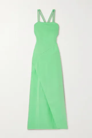 The Attico - Fujiko Open-back Embellished Crepe Dress - Green