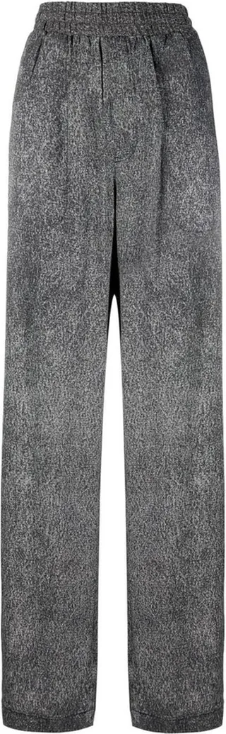 Speckle-Knit Straight-Leg Trousers