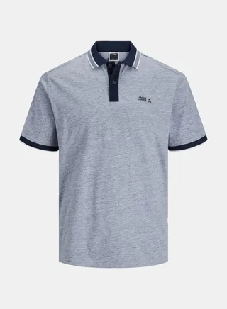 Melange Contrast Tipping Collar Trim Sleeves Jersey Polo