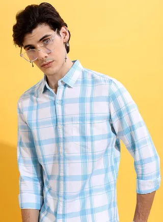 Checked Print Slim Fit Shirt