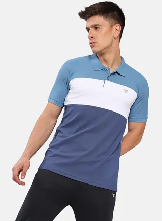 2-Way Stretch Contrast Panel Slim Fit Active Polo