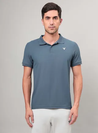 Logo Detail Round Neck Pique T-Shirt