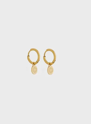 NAYANA EYE PENDANT HOOP EARRINGS