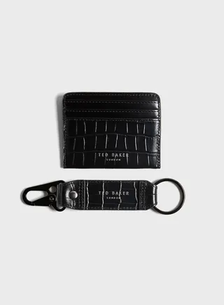 Romaiin Croc Effect Keyfob And Cardholder Set