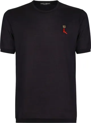 logo silk crew-neck T-shirt