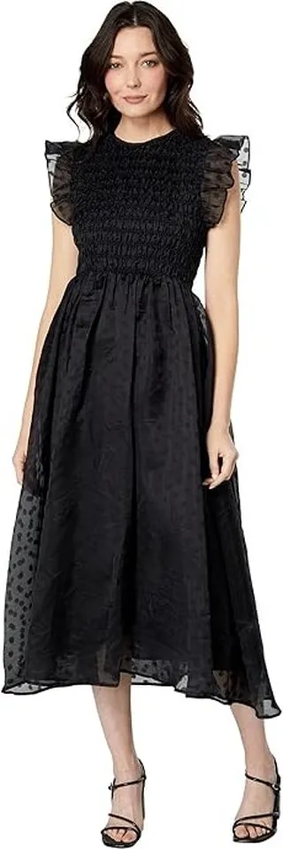 en saison Eiffel Midi Dress (Black) Women's Clothing