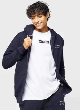 Logo Zip Through Hoodie