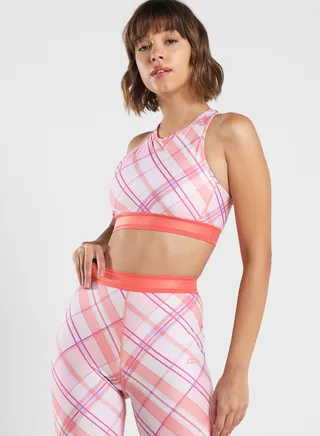 Mid Intensity High Neck Aop Bra