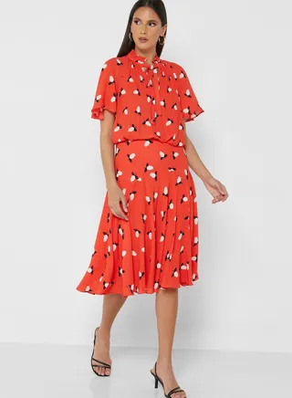 High Waist Pleated Skirt