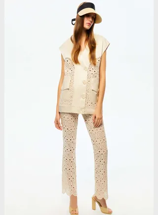Embroidered Knitted Vest