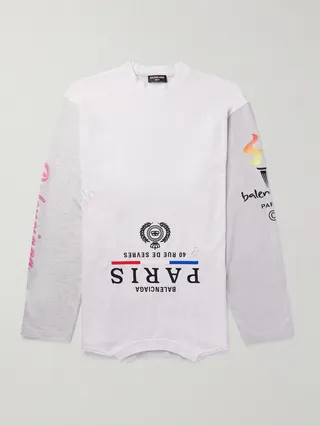 Oversized Printed Cotton-Blend Jersey T-Shirt