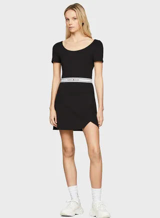 Tie Detail Logo Dress
