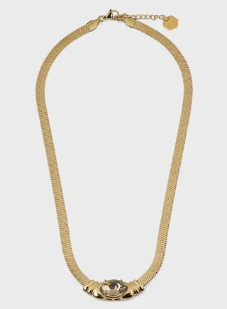 COSMINA CRYSTAL PENDANT SNAKECHAIN NECKLACE