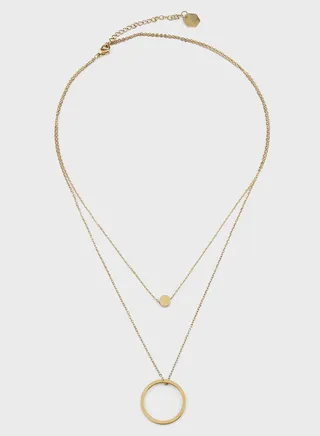 LYRA DOUBLE OPEN CIRCLE PENDANT NECKLACE