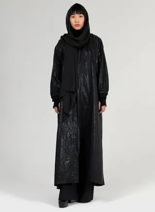 Glossy Printed Abaya