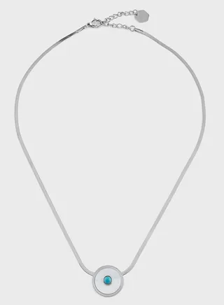 ORA EYE CIRCLE EYE PENDANT SNAKE CHAIN NECKLACE